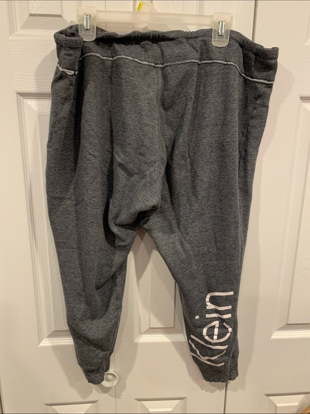 Calvin Klein Dark Gray Capri Sweatpants with White Logo - Picture 7 of 12